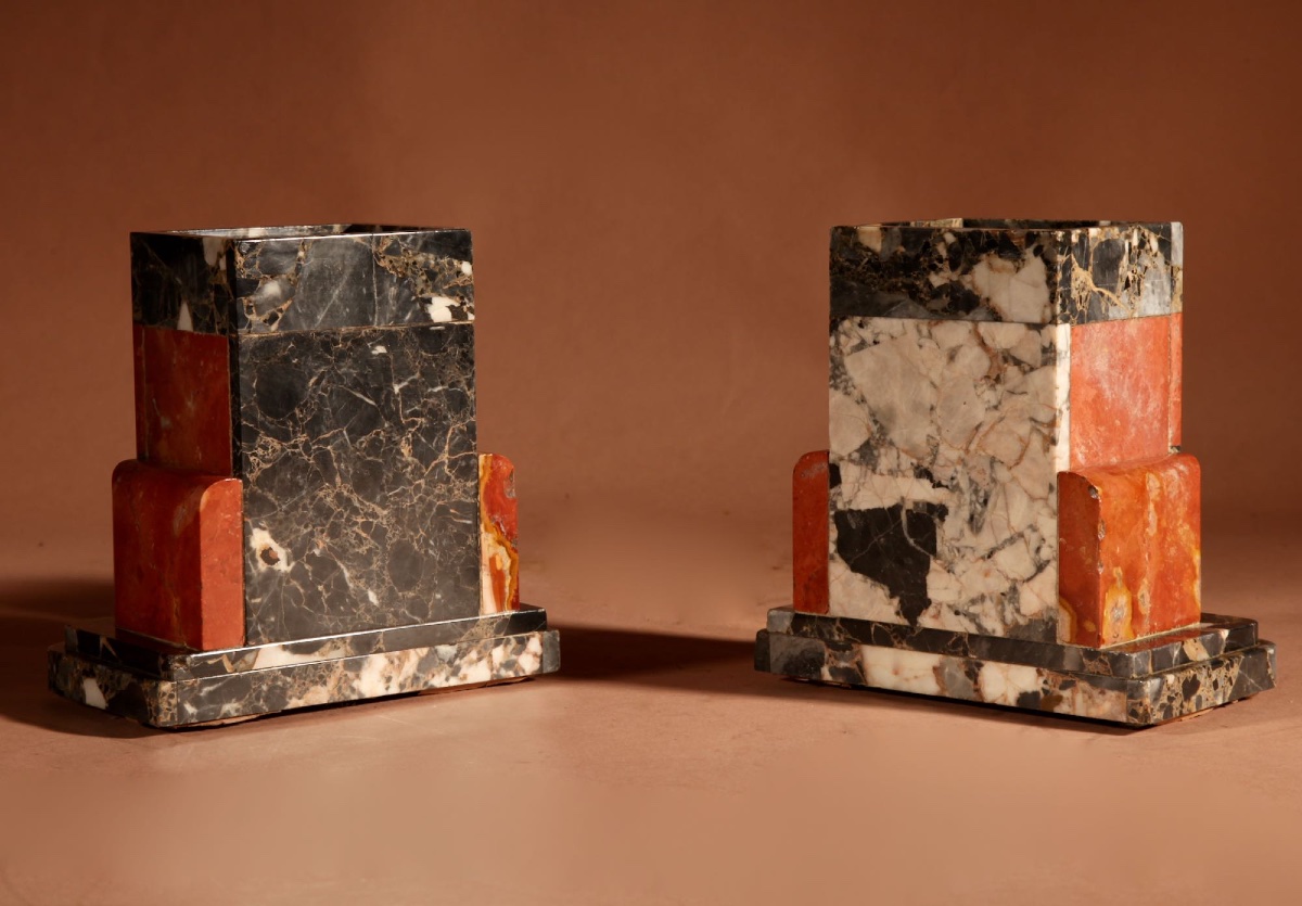 Art Deco Marble Clock Mantelpiece (france, Circa 1920)-photo-4