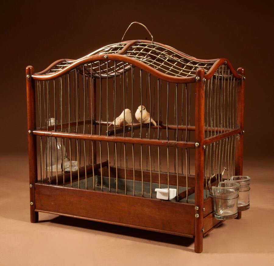 Anglo-dutch Birdcage Made Of Mahogany And Brass, Circa 1870-photo-2