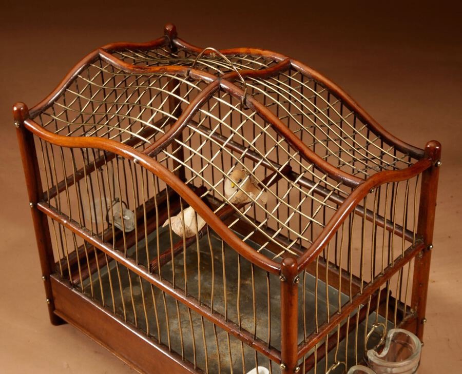 Anglo-dutch Birdcage Made Of Mahogany And Brass, Circa 1870-photo-3