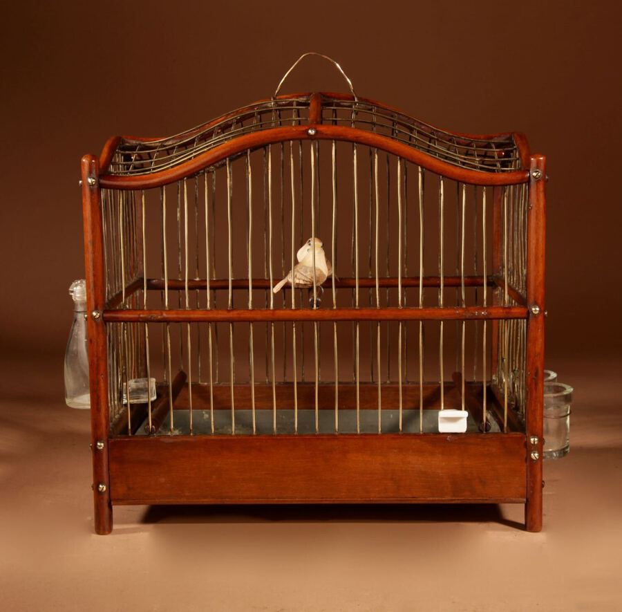 Anglo-dutch Birdcage Made Of Mahogany And Brass, Circa 1870-photo-1