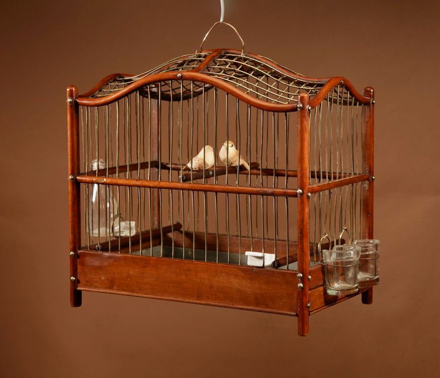 Anglo-dutch Birdcage Made Of Mahogany And Brass, Circa 1870-photo-6