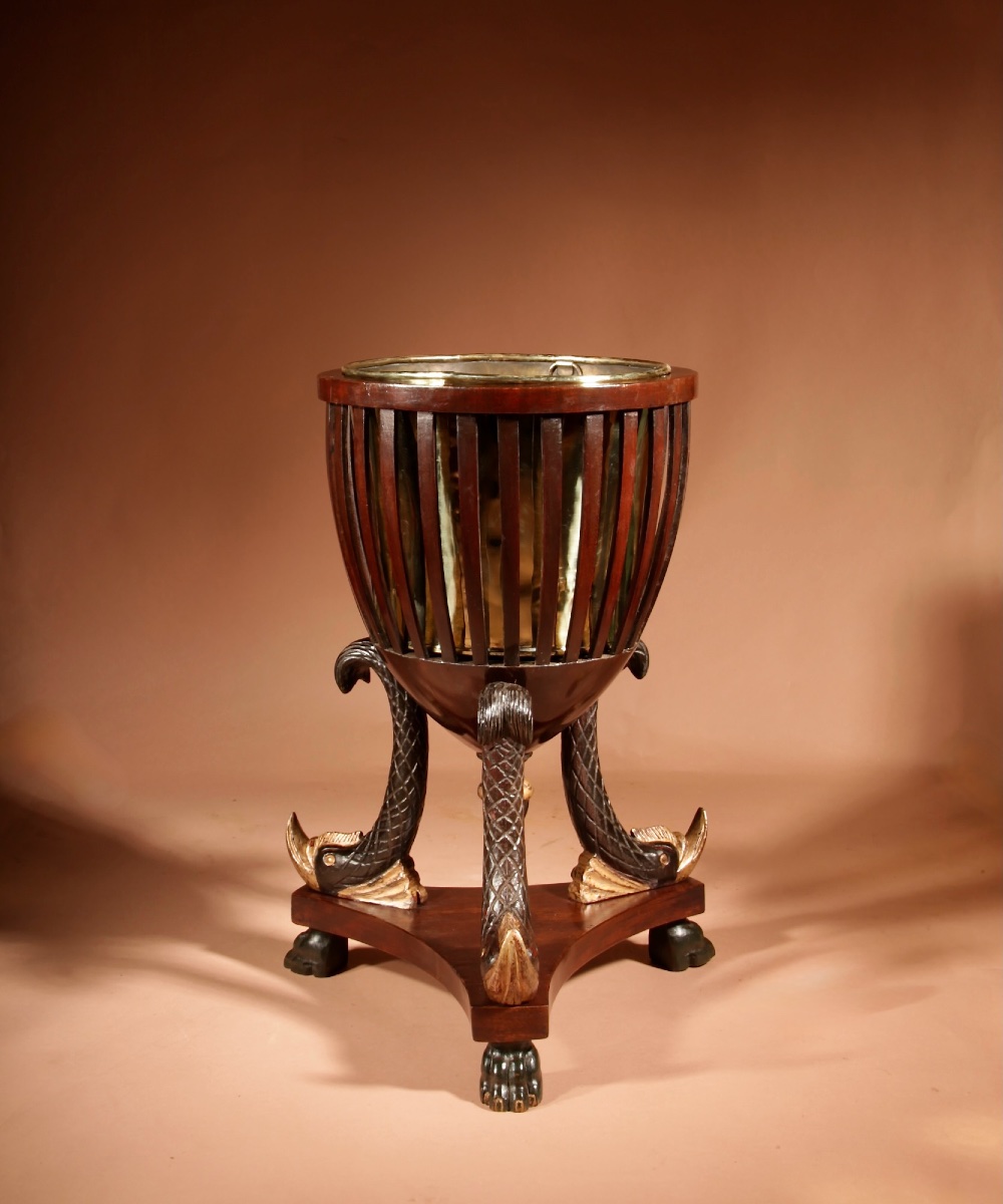 A Rare And Elegant French Plant Stand Or Bottle Holder From The Empire Period (circa 1810–1820).