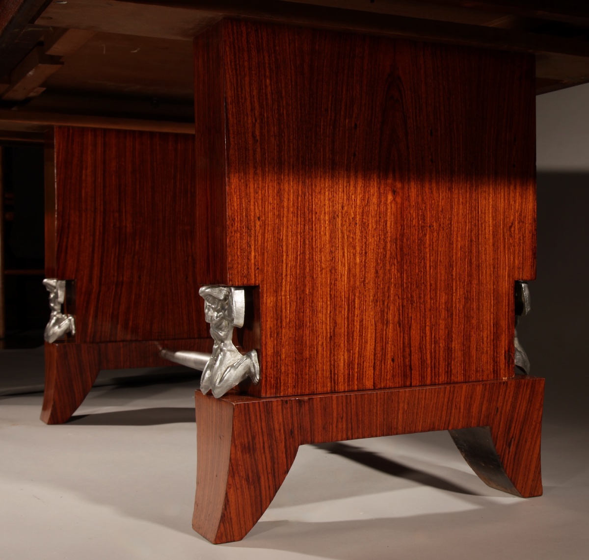 French Art Deco Interesting Rosewood Writing/extending Dining Table.-photo-3