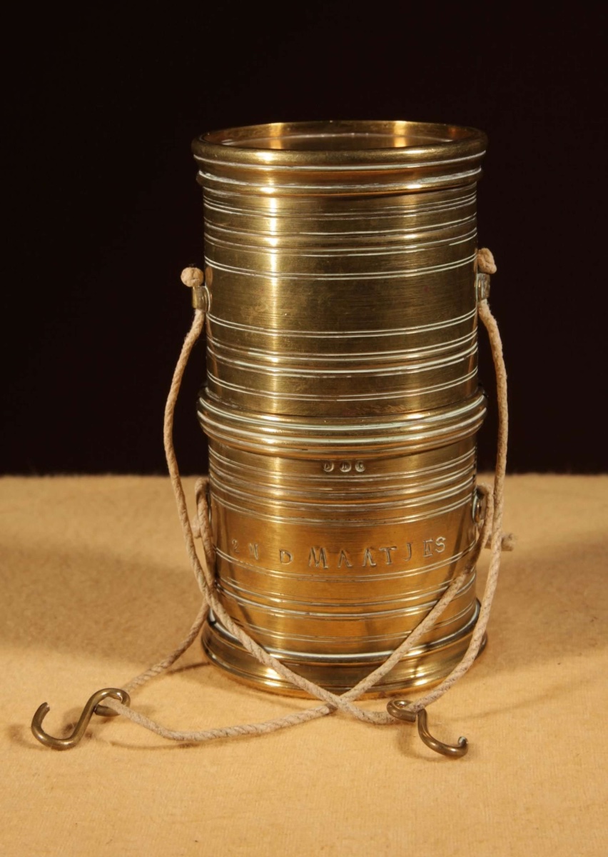 Interesting And Rare Dutch Brass Bushel Balance Complete Set 1846. Of “2 N D Maatjes -photo-3