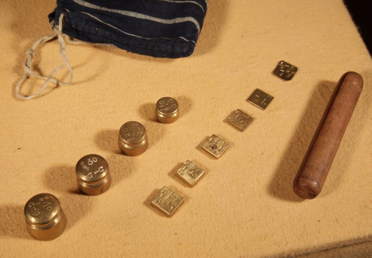 Interesting And Rare Dutch Brass Bushel Balance Complete Set 1846. Of “2 N D Maatjes -photo-4