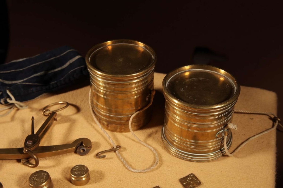 Interesting And Rare Dutch Brass Bushel Balance Complete Set 1846. Of “2 N D Maatjes -photo-5
