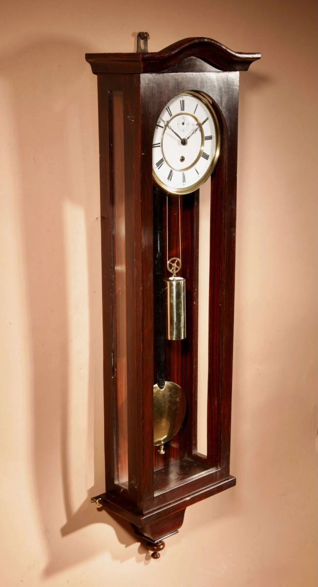 A Interesting Elegant Black Forest Regulator Wall Clock In The Vienna Style.-photo-4