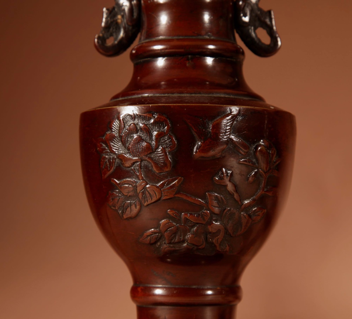 Elegant Pair Of Fine Japanese Bronze Table Lamps, Meiji (1868-1912)-photo-4