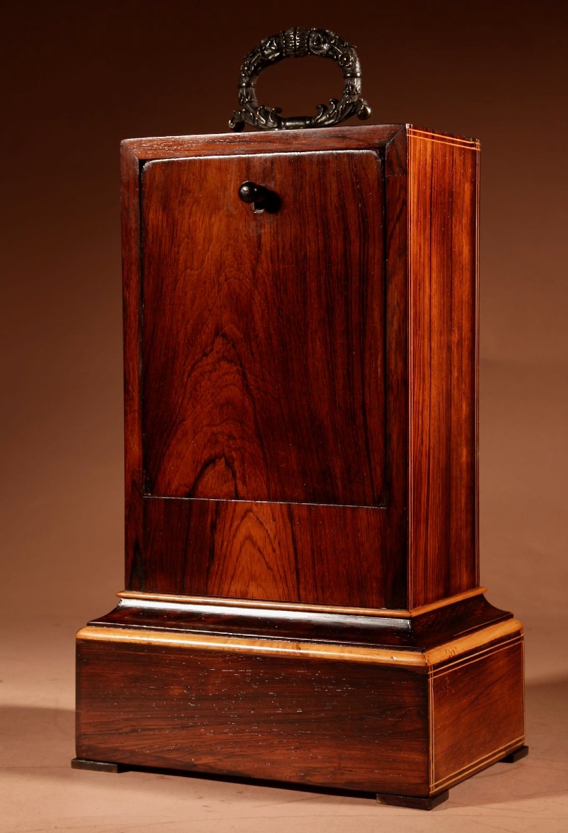   Belle pendule d'époque Charles X en palissandre marqueté (vers 1830-1840)-photo-3