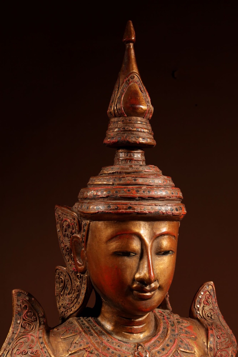 Grande statue de gardien Thepphanom (Bouddha agenouillé), Thaïlande, vers 1920-1940. -photo-8