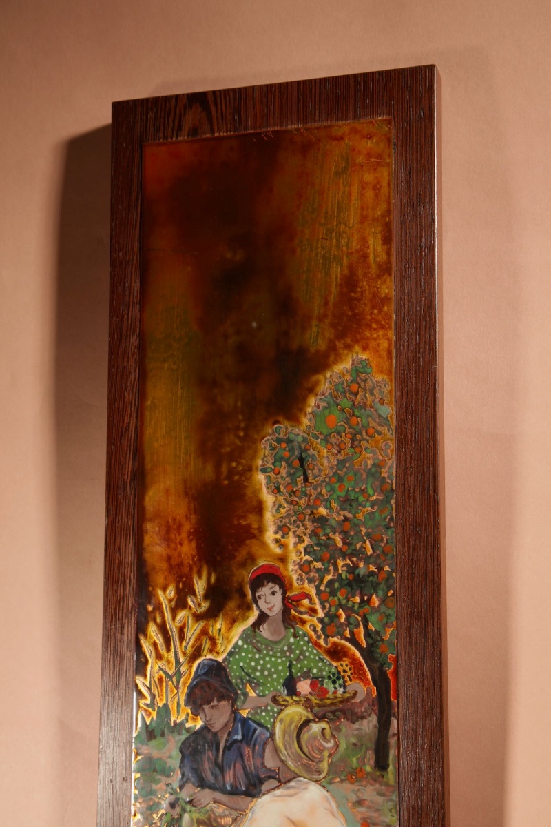 An Interesting Enamel On Copper Painting By Nella Damsma.-photo-4