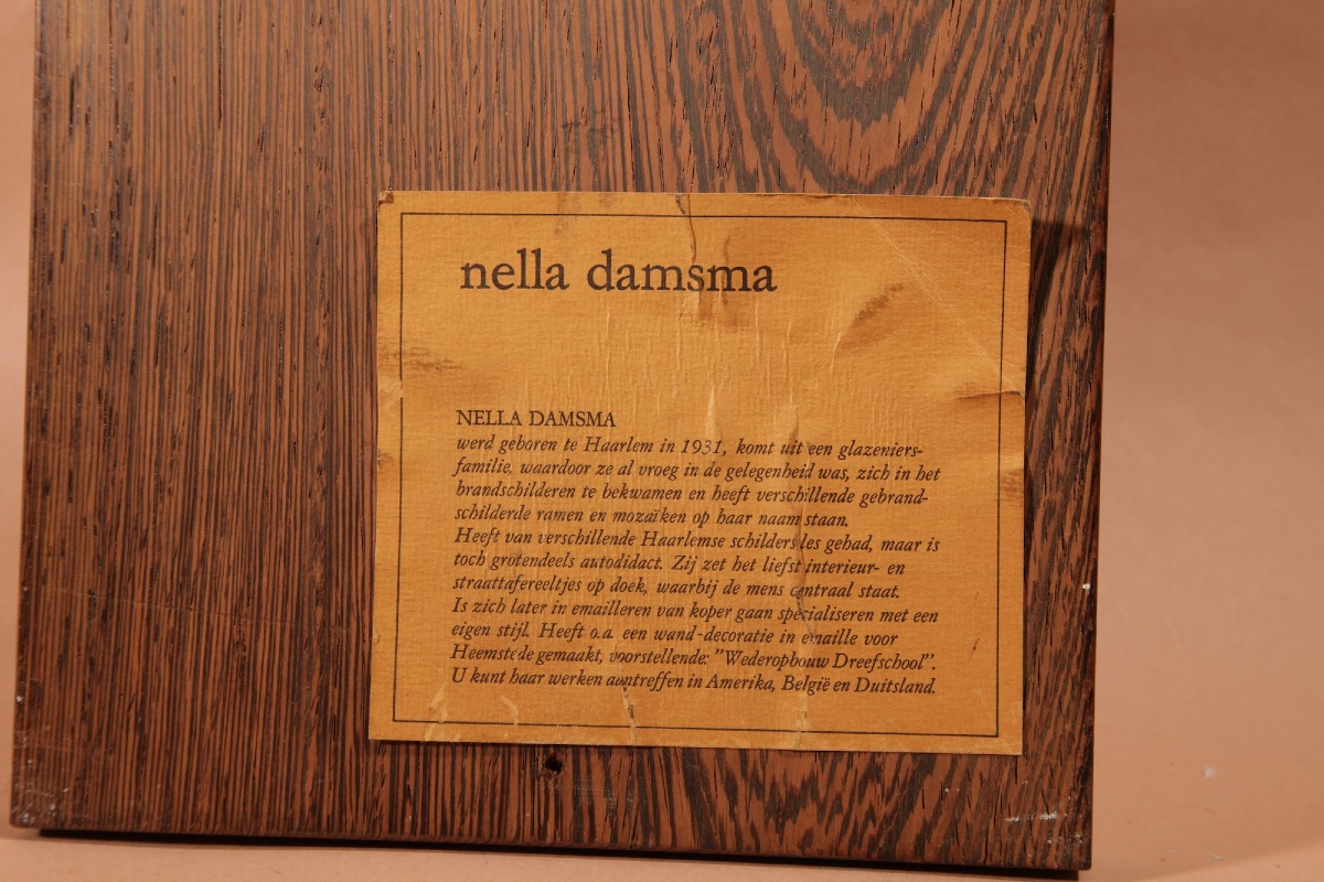 An Interesting Enamel On Copper Painting By Nella Damsma.-photo-2