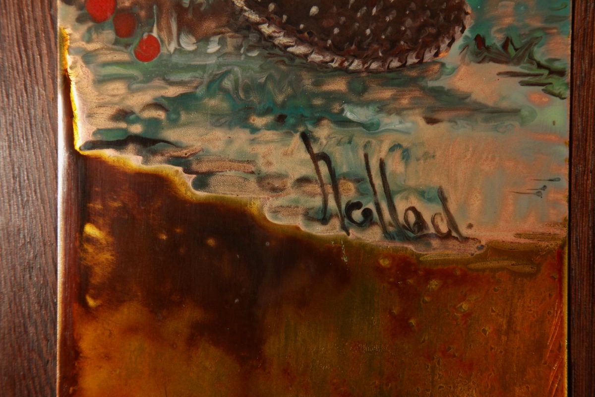 An Interesting Enamel On Copper Painting By Nella Damsma.-photo-4