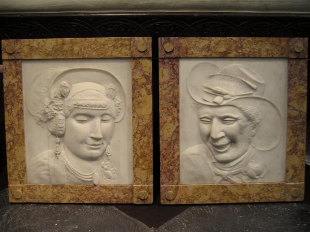 Marble Portret Reliefs Made And Signed By The Sculptor 1818-1894-photo-3
