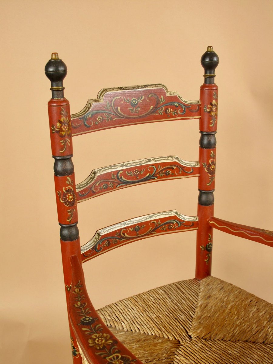 A Beautiful Set Of Original Hindeloopen Child Furniture.-photo-2