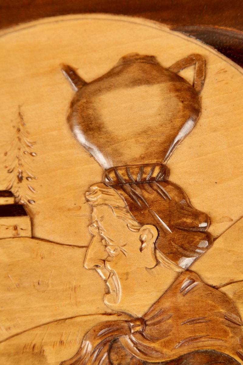 An Art Deco Very Stylish Carved Wooden Tray. Circa 1920-photo-3
