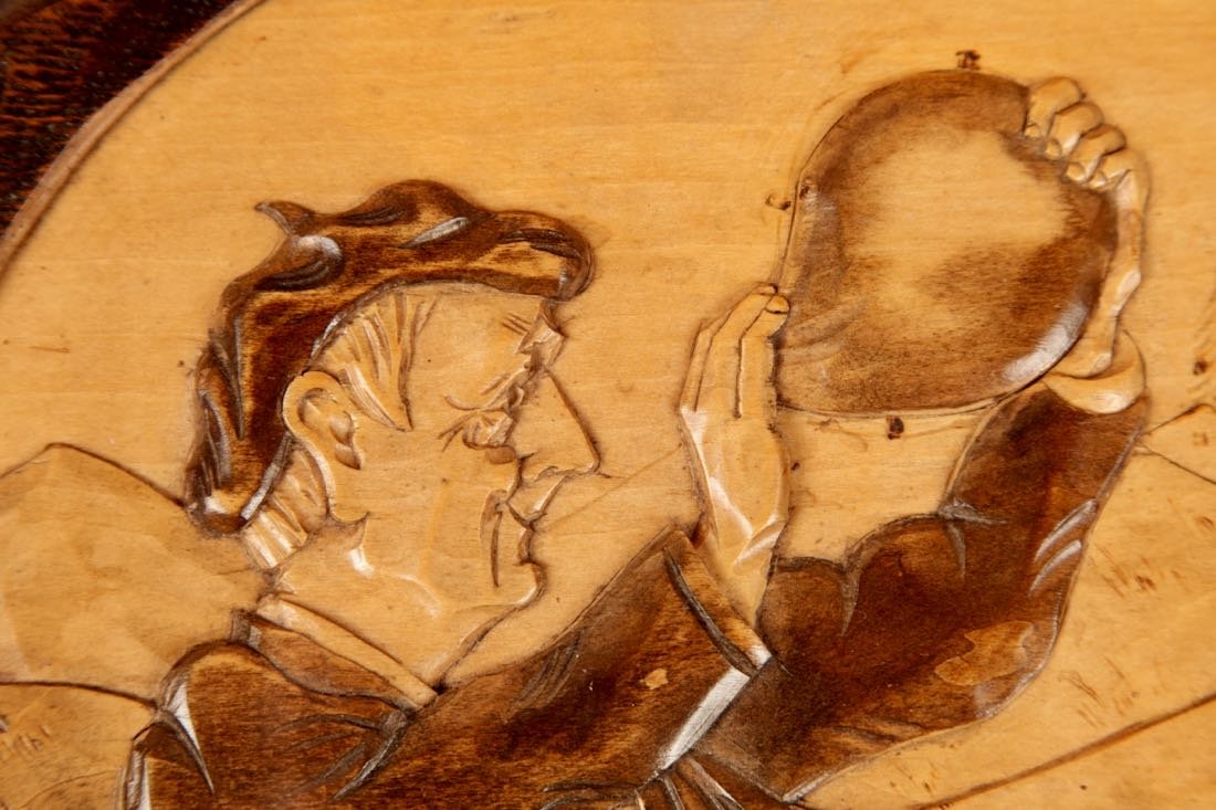 An Art Deco Very Stylish Carved Wooden Tray. Circa 1920-photo-4