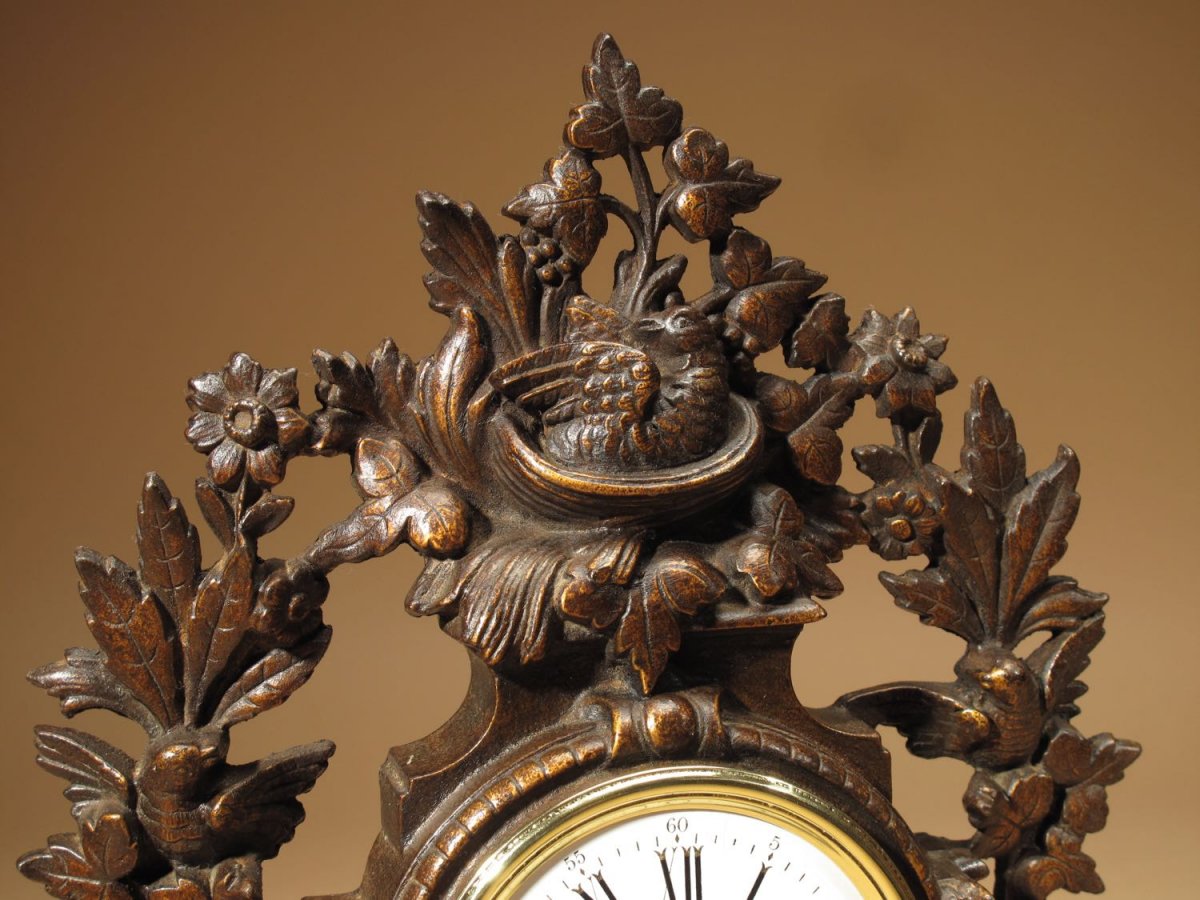 Rare Vieux Réveil En Fonte Couleur Brun Doré Horloge-photo-2