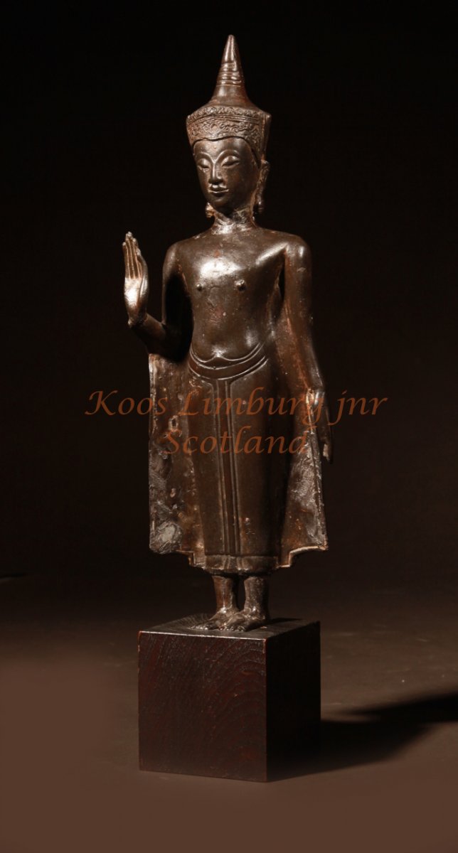  Bouddha Couronné De Bronze Thaïlande Circa 1600