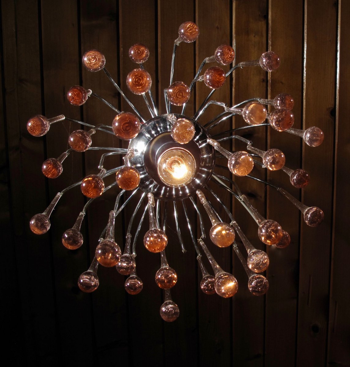 Murano Venini Drop Glass Chandelier, 1960s-photo-1