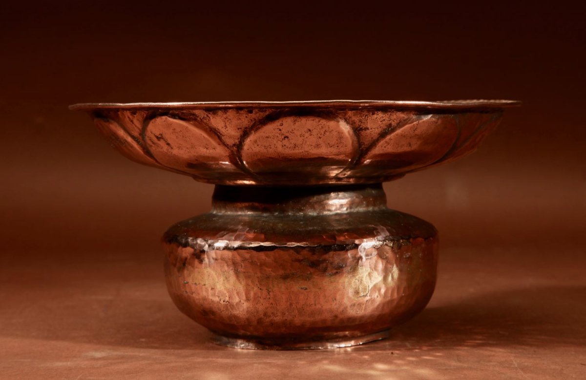 A Copper Hammered Spittoon 19th Century.