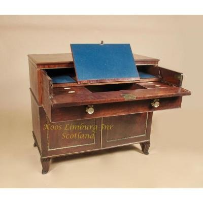 Secrétaire écossais De Bibliothèque En Acajou Régence, Commode Vers 1810-photo-2