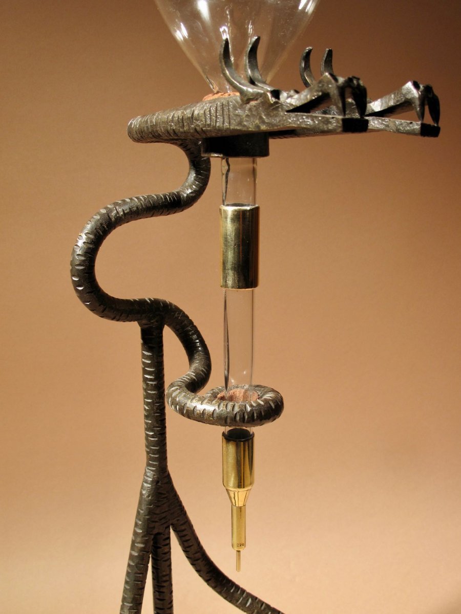 A Rare Art Deco Very Stylish Wrought Iron The Rothschild Wine Dispenser. Circa 1920-photo-1