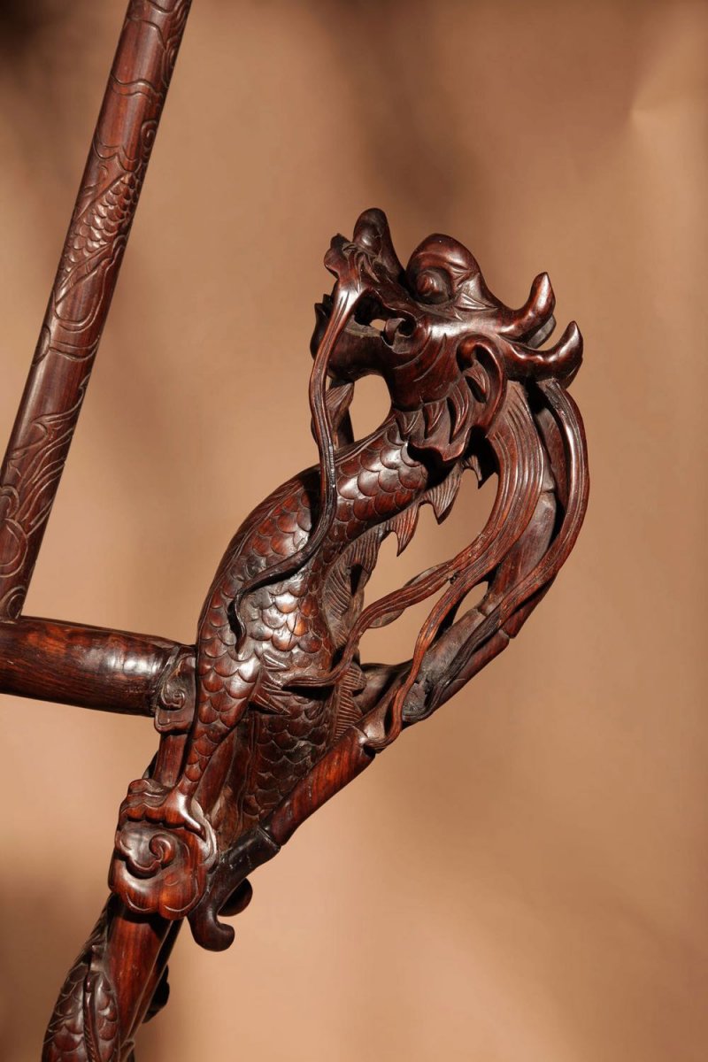 Chinese Ceremonial Poles/halberds Stand, China Circa 1850.-photo-3