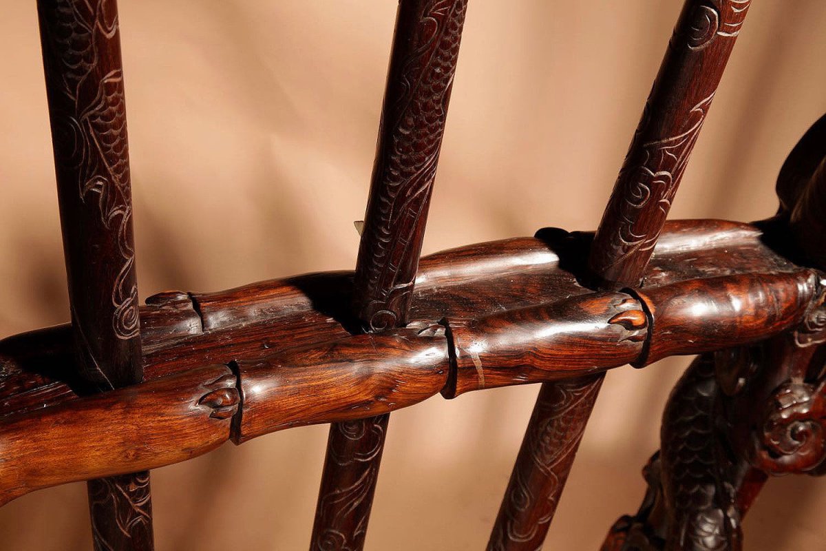 Chinese Ceremonial Poles/halberds Stand, China Circa 1850.-photo-4