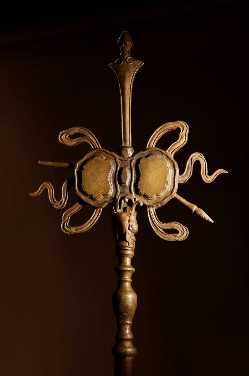 Chinese Ceremonial Poles/halberds Stand, China Circa 1850.-photo-5