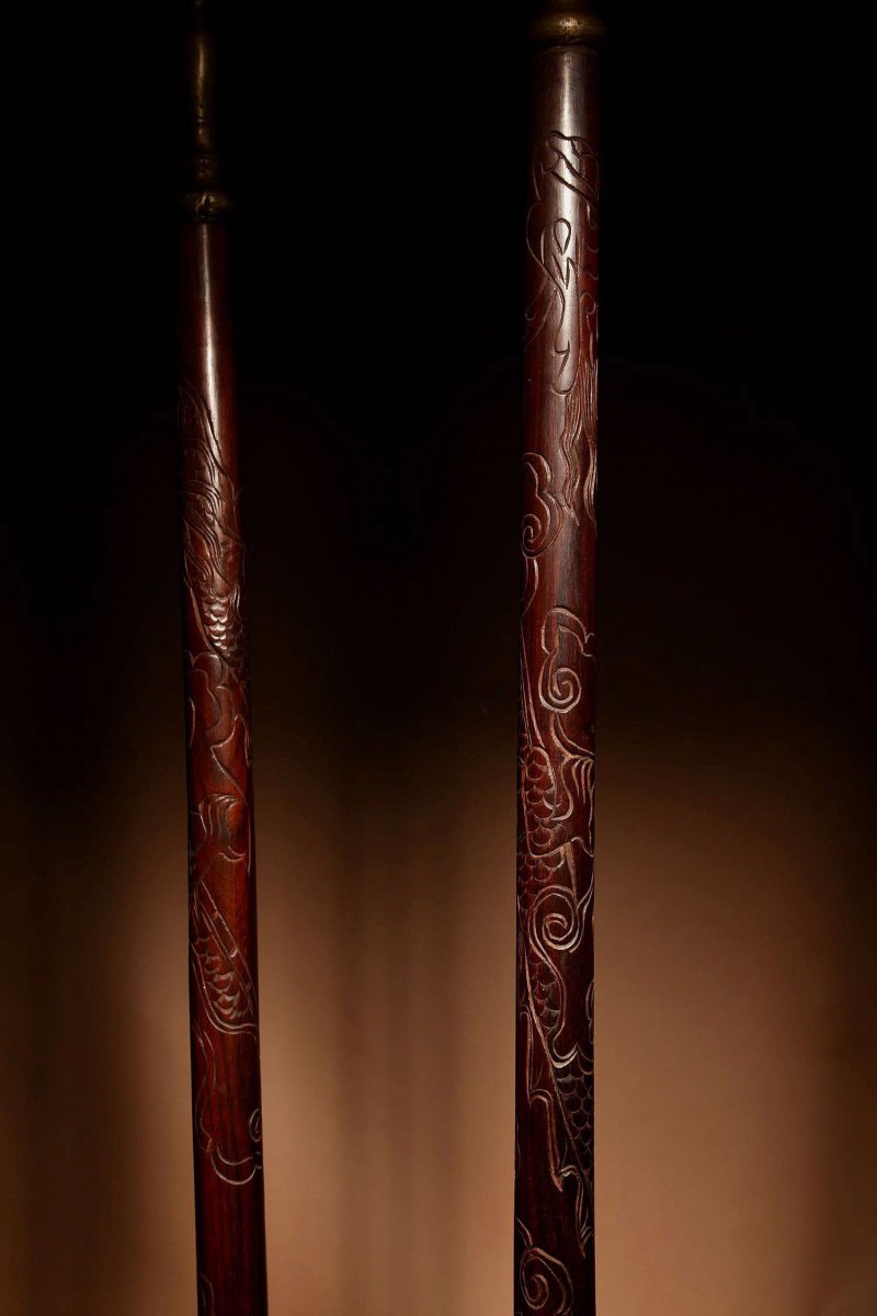 Chinese Ceremonial Poles/halberds Stand, China Circa 1850.-photo-8