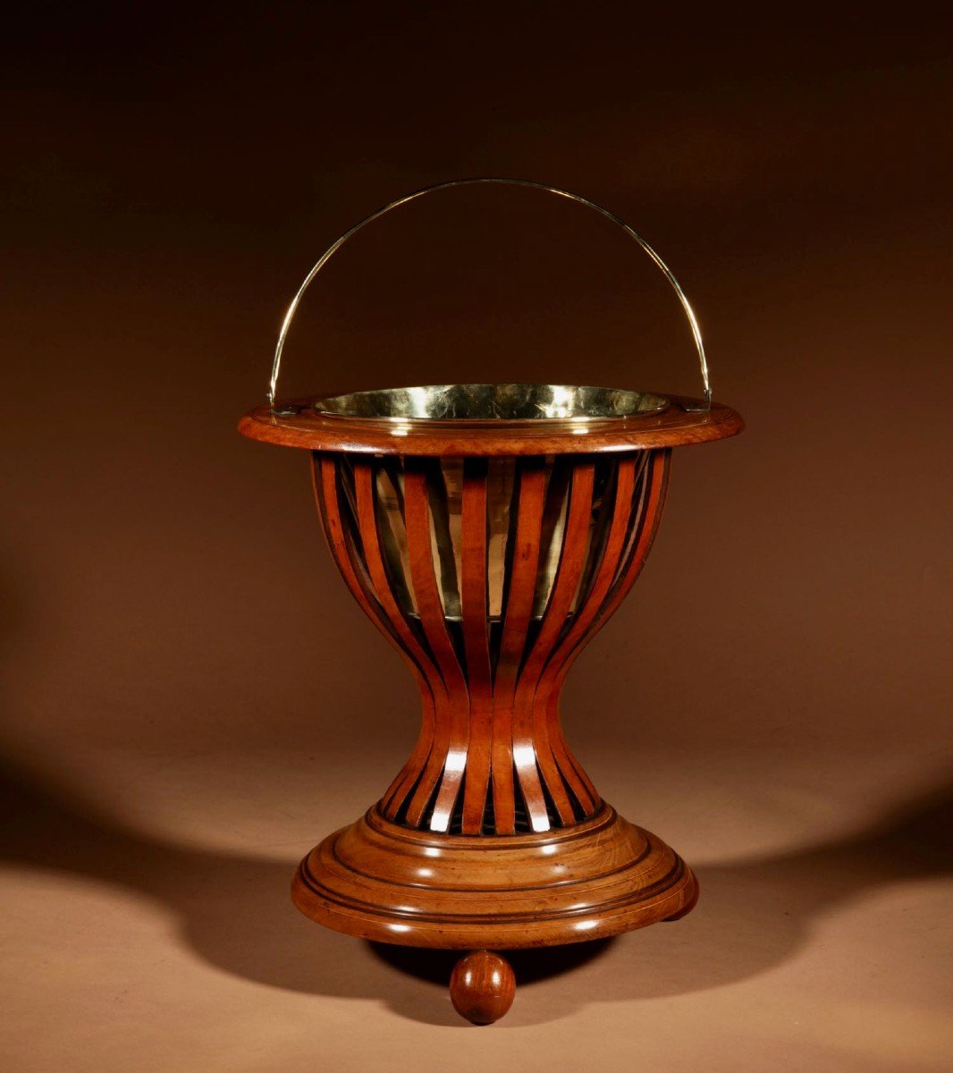 A Dutch Hourglass Shaped Original Inlayed Mahogany Theestoof (tea Stove) Jardinière.