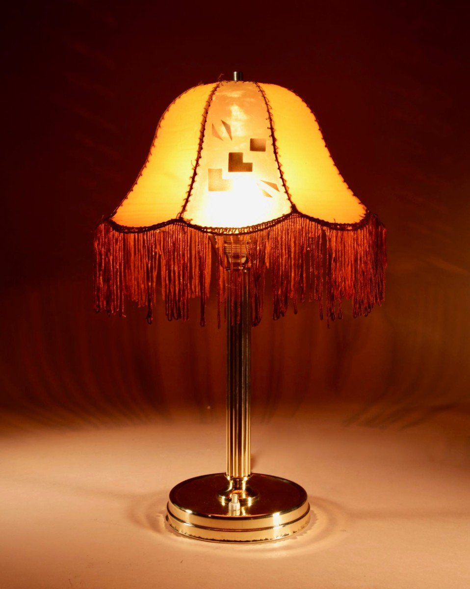 Lampe De Table Art Deco Cubisme Très Intéressante Circa 1920.-photo-2