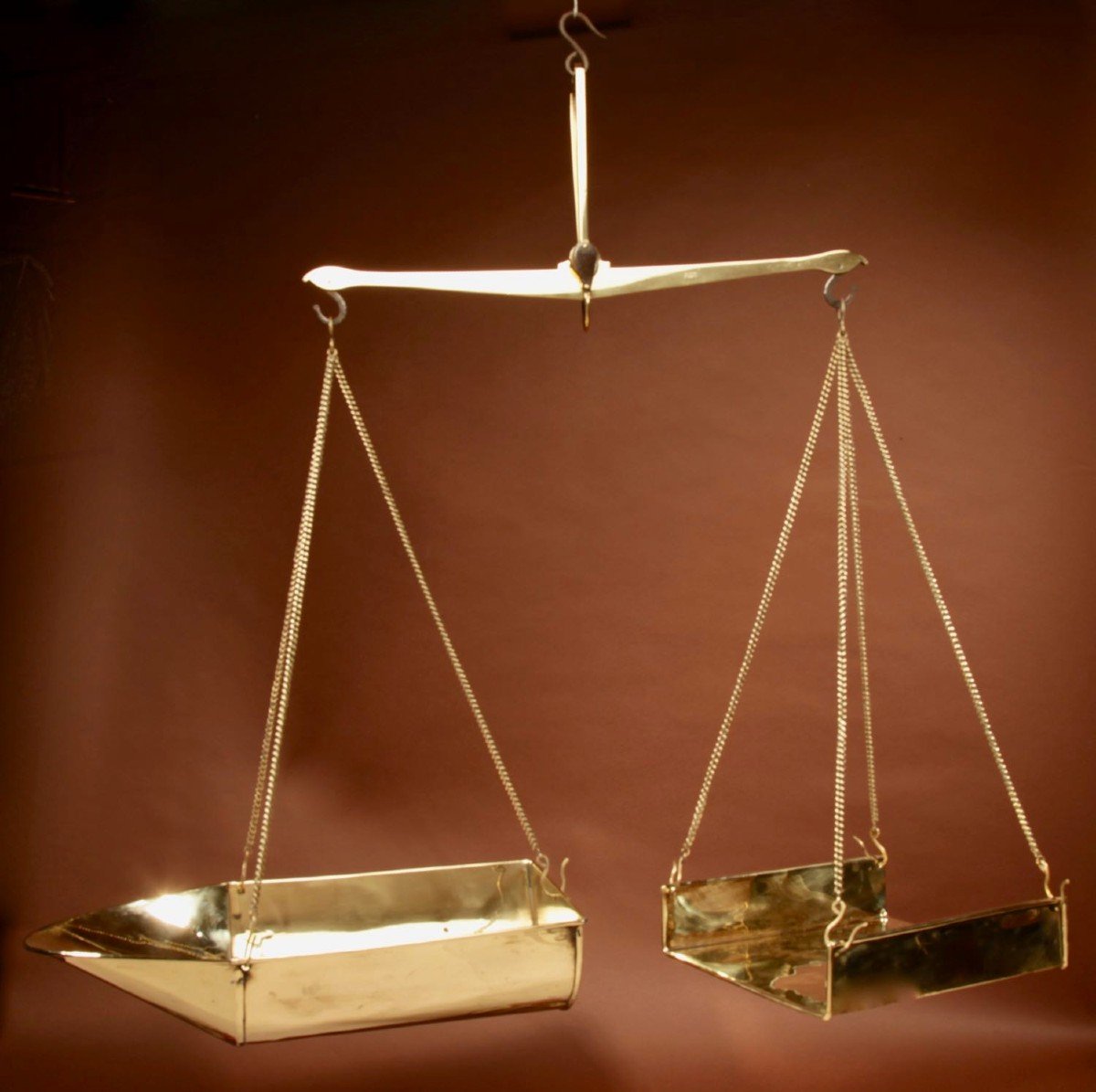 A Frisian Brass  10 Kilo Free Hanging Balance Beam Scales.