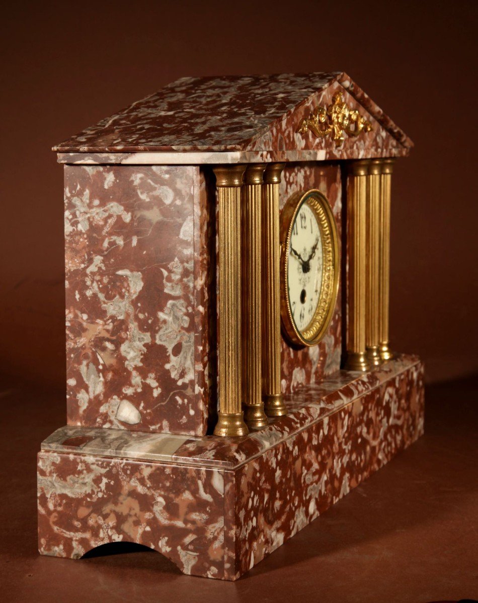 French Clock Trim In Golden Brass And Marble Very Decorative Grand Tour Style.-photo-1