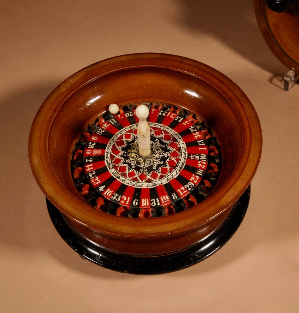 Interesting Turned Wood Travel Roulette.-photo-4