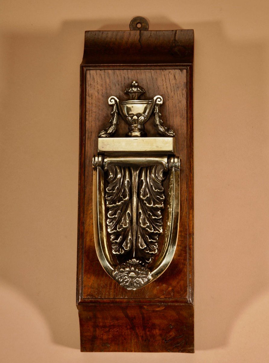 Heurtoir De Porte En Laiton Antique Louis Seize d'Origine.-photo-2