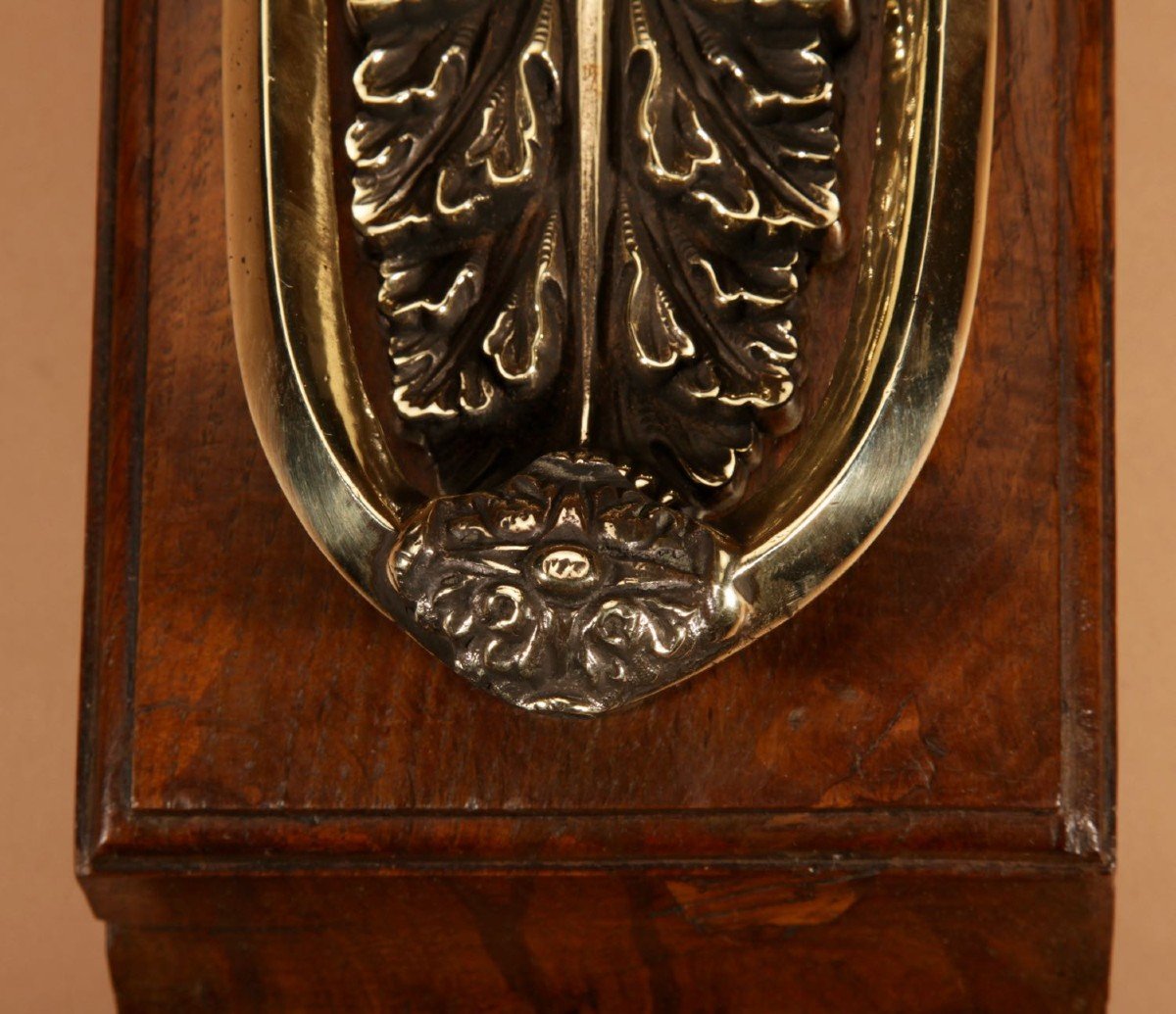 Heurtoir De Porte En Laiton Antique Louis Seize d'Origine.-photo-3
