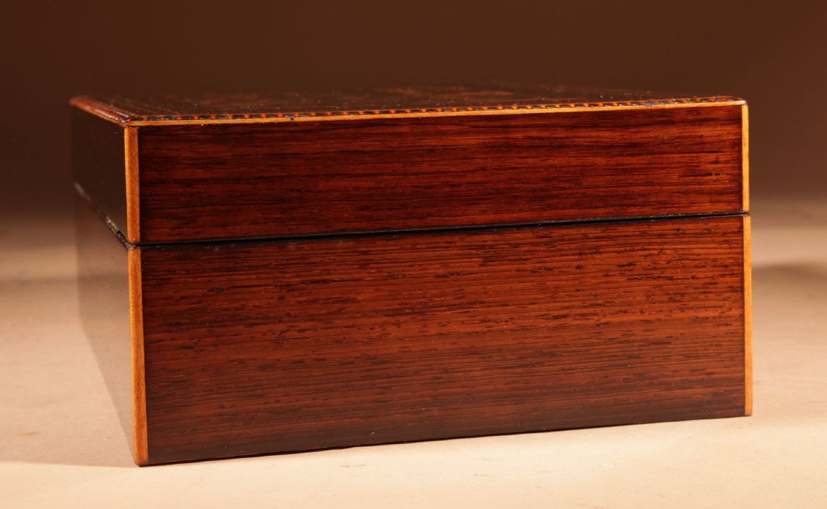 Beautiful Box Inlaid With Rosewood Marquetry.-photo-1