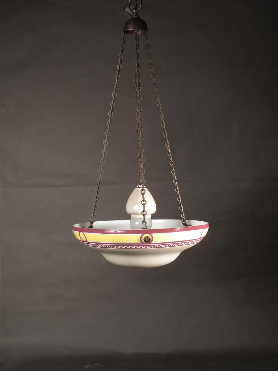 Une Porcelaine De Royal Worcester, Rare Lamp/lustre-photo-2