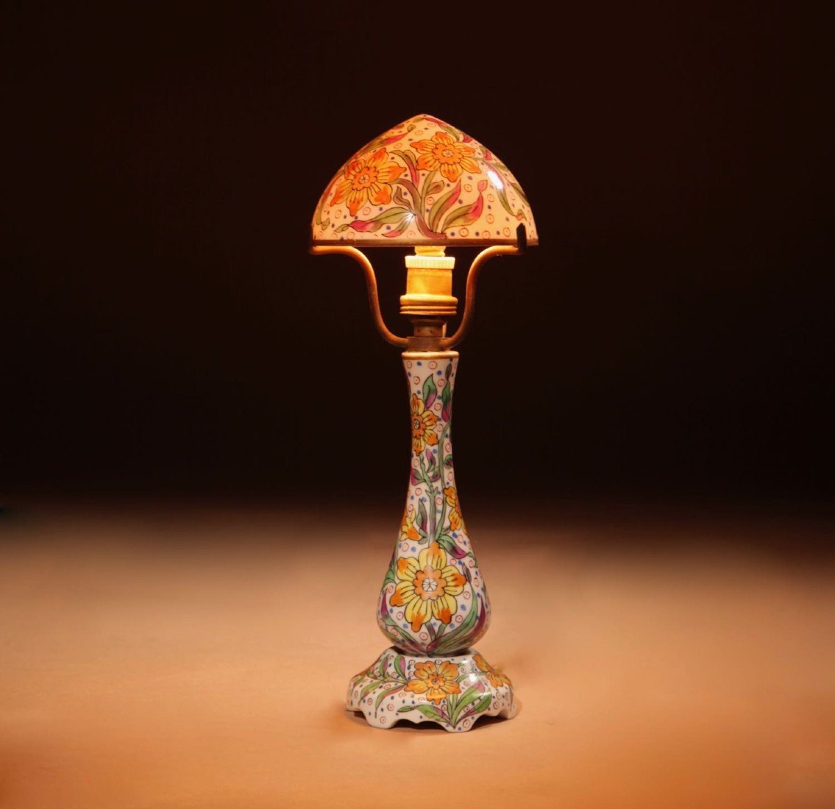  Mushroom Lamp Art Nouveau/art Deco Desvres-gabriel Fourmaintraux Porcelain Table Lamp Circa 19-photo-2