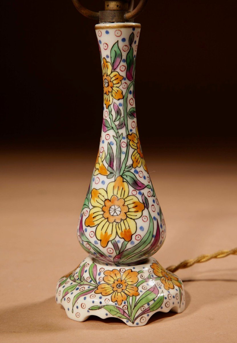 Lampe Champignon Art Nouveau/art Déco Desvres-gabriel Fourmaintraux Lampe De Table En Porcelain-photo-4