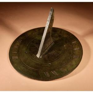 Unusual Large Scottish Bronze Sundial, Circa 1800. 