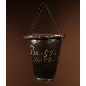  Dated 1776 high Quality Leather dutch Fire Bucket.