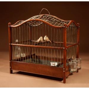 Rare Mahogany And Brass Birdcage Anglo Dutch Circa 1870