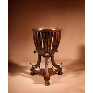A Rare And Elegant French Plant Stand Or Bottle Holder From The Empire Period (circa 1810–1820).