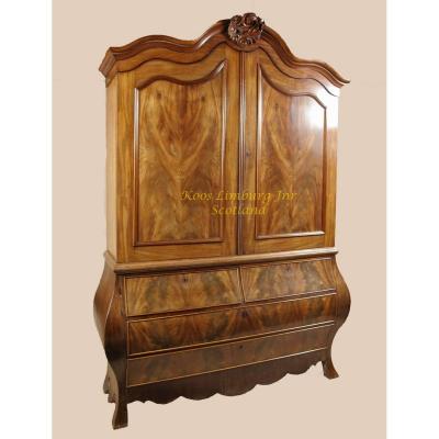 Mahogany Dutch Armoire Kabinet Cabinet C. 1850