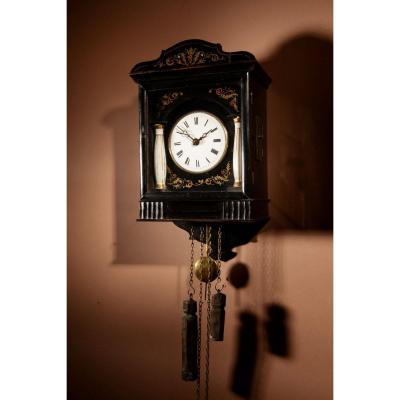 A Very Decorative And Original Black Forest Wall Clock.