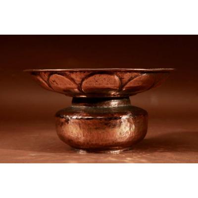 A Copper Hammered Spittoon 19th Century.