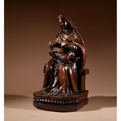 Une Charmante Sculpture De Maria Lactans Continental Début XVIIIe Siècle